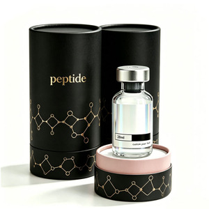 Emballage de supplément de peptides, cylindre de 20 ml, tube en papier métallisé de qualité cosmétique avec impression dorée, design personnalisé - Product Image 4