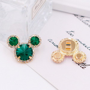 Pinzas para el cabello con cabeza de Mickey Mouse, pinzas para el cabello con incrustaciones de diamantes de imitación, accesorio para el cabello con hebilla de joyería para uso diario, color rosa, morado, champán - Product Image 2