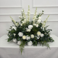 Groothandel Real Touch Kunstbloemen voor looppaden, witte hortensia bloemen, bruidsgang bloemen, bruidsboeket