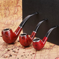 Nouvelle Pipe en Résine de Bakélite à Double Usage avec Filtre Amovible et Nettoyable Pipes à Fumer Classiques Rouges pour Hommes