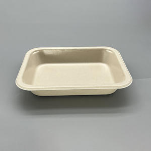 Plateaux alimentaires biodégradables de pulpe biodégradables de bagasse de canne à sucre de boîte de repas d'aliment de revêtement d'ANIMAL FAMILIER jetable scellable recyclable - Product Image 2