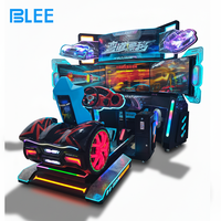 BLEE Machine de jeu de course automobile à succès, 1 joueur, trois grands écrans, équipement vidéo de course avec mouvement pour parc d'attractions
