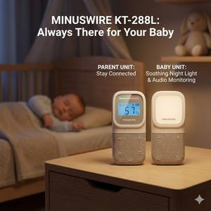 Moniteur audio intelligent pour bébé KT-288L, capteur de température et d'humidité de la pièce, alarme de vibration, communication bidirectionnelle, talkie-walkie numérique pour bébé - Product Image 4