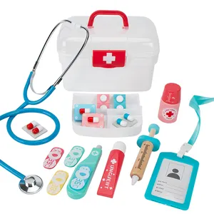 Giocattoli di legno di alta qualità kit medico all'ingrosso strumento dentista per bambini giochi di imitazione giocattoli educativi giocattoli medici per bambini