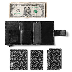 Tarjetero Automático con Bloqueo RFID para Tarjetas de Crédito y de Presentación, Diseño Sólido en Cuero PU y Aluminio, Estilo Delgado con Cierre de Botón - Product Image 6