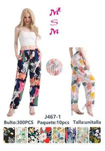 Pantalon Harem Floral Femme Taille Élastique Coupe Ample Longueur Cheville Imprimé Décontracté Tricoté d'Été avec Poches - Product Image 3