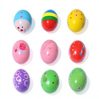 Wooden Sand Eggs Percussion Instruments Children's Toys Handcrafted Easy From Zhejiang Length 7CM Diameter 4CM