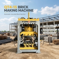 Machine à blocs creux entièrement automatique multi-spécifications QT4-15, machine à briques portable pour les travaux d'infrastructure en Oman