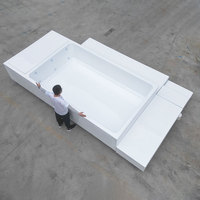 Piscine de nage à contre-courant pas chère, piscine de plongée, design à débordement infini, piscine en fibre de verre hors sol avec canapé-lit