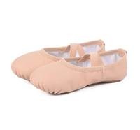 Chaussons de danse en cuir PU pour filles et garçons, personnalisables avec logo, à semelle pleine, prix d'usine