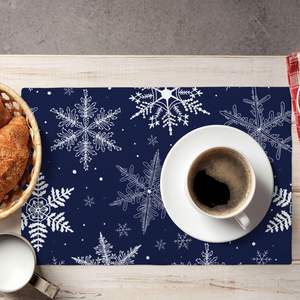 Set of 4 Reusable Blue Winter <b>Snowflakes</b> Non-Slip Heat-Resistant Washable <b>Placemats</b> - Product Image 5