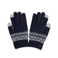 Gants tricotés à écran tactile en gros hiver chaud gants jacquard froid en polaire pour femmes