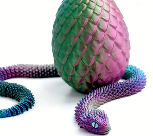 NovaCross Figurine créative en plastique <span class=keywords><strong>d</strong></span>'animal <span class=keywords><strong>dinosaure</strong></span> articulé en forme <span class=keywords><strong>d</strong></span>'œuf <span class=keywords><strong>de</strong></span> serpent imprimé en 3D, <span class=keywords><strong>jouet</strong></span> pour enfants, nouveauté, jeu amusant - Product Image 1