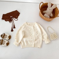 Conjunto de Cárdigan para Bebé Estilo Francés Chic, Cuello con Borlas, Atuendo Elegante, Traje de Suéter para Niños e Infantes