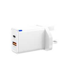 Chargeur GaN 63W PD QC3.0, adaptateur de charge rapide, prise EU/UK, double port Type C USB, chargeur mural portable pour téléphone et ordinateur portable