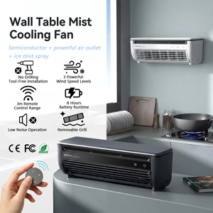 Remote Control Usb Wall <b>Mounted</b> Cooling Mist Fan Mini Portable Table for Home Room Camping E868 Wall <b>Mounted</b> Air Cooler - Product Image 1