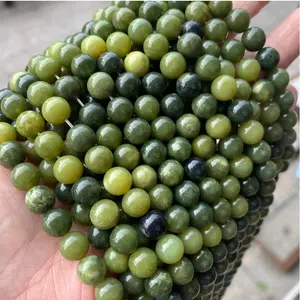 Nature Stone Beads Canadian Jade Canada Jade Beads Green Loose Gemstone Beads for DIY Jewelry Making
