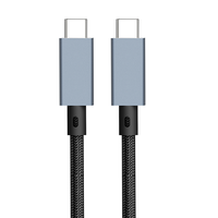 Kabel USB C ke USB C USB 4 240W, Transfer Data 40Gbps, Pengisian Cepat 48V 5A, Chip E-Marker, Casing Aluminium, Jalinan Nilon