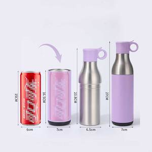 2 in 1 can <b>cooler</b> can <b>coolers</b> stainless steel vacuum double-wall 550ml 18oz tall skinny water bottle stainless steel - Product Image 2