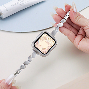 Correas de Reloj de Aleación con Diamantes Brillantes, Correas Metálicas <span class=keywords><strong>para</strong></span> <span class=keywords><strong>Apple</strong></span> <span class=keywords><strong>Watch</strong></span> Series 11 10 40 42 46 49mm, Brazalete Delgado - Product Image 2