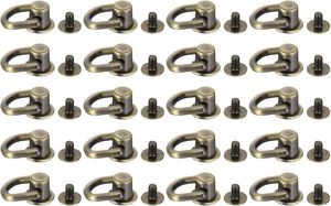 Uxcell - Anillos en D de Metal con Cabeza de Bola y Remaches para Cuero, Manualidades, Bolsos, Zapatos y Accesorios, Color Bronce - Product Image 1