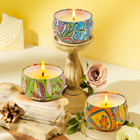 Bougie parfumée artisanale en boîte en fer blanc écologique transfrontalière, petite bougie pour mariage, anniversaire, fleurs séchées, cire de soja, souvenir, aromathérapie