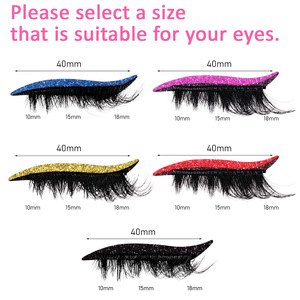 Faux <span class=keywords><strong>cils</strong></span> synthétiques auto-adhésifs sans colle, style européen et américain, avec autocollants colorés pour les yeux - Product Image 5