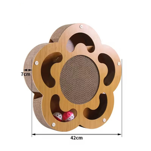 Sıcak Fırsat Çevre Dostu Kaymaz Modern Şarj Edilebilir İnteraktif Ters Çevrilebilir Karton Çan Sesli Dayanıklı Çiçek Şeklinde Kedi Oyuncağı - Product Image 2