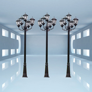 Lampadaire de jardin extérieur en laiton à LED blanc chaud avec abat-jour en verre IP66, alimenté par énergie solaire, détecteur de mouvement, AC 220V 2700K, semi-fixe non détachable - Product Image 5
