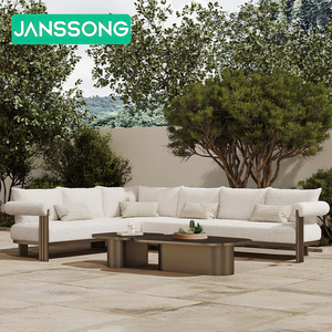 Juego de sofás en forma de L de aluminio Rosert Villa Patio Sofá al aire libre Hotel Jardín Muebles de exterior <span class=keywords><strong>Bar</strong></span> Juegos de jardín Muebles de metal modernos - Product Image 4