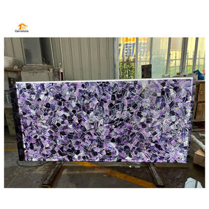 Dalle d'onyx de <span class=keywords><strong>fluorite</strong></span> violette translucide, dalle de quartz en cristal <span class=keywords><strong>violet</strong></span> de pierre semi-précieuse - Product Image 5