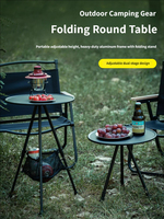 Ensemble table et chaises de camping en aluminium portable avec design pliable, bureau robuste pour utilisation en extérieur, style minimaliste