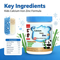 Liquide Calcium Fer Zinc Boire Direct Pack 10ml 30 Sachets Enfants Supplément Minéral Sans Sucre OEM ODM Marque Privée