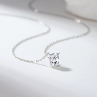 Precio al por mayor directo de fábrica: Joyería de plata 925 con moissanita y circonita, cadena de eslabones y colgante para el cuello. Fabricación OEM/ODM personalizada.