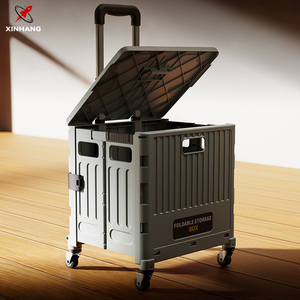 Chariot de courses pliable Xinhang, chariot pliable en plastique robuste, chariot de rangement amovible en plastique pour articles divers, pour l'extérieur - Product Image 3
