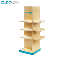 Stand d'exposition multifonctionnel sur pied en bois pour magasins de proximité, fabriqué par l'usine DSP Vietnam.