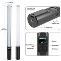 PULUZ 132 LEDS Lumière d'appoint RVB 2500K-9000K CCT 20 Effets d'éclairage pour la photographie et la vidéographie