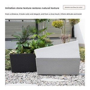 Fioriera Rettangolare <span class=keywords><strong>in</strong></span> Cemento con Divisori per Piante, Vaso per Fiori, Aiuola per Piante Verdi da Esterno, Giardino e Cortile - Product Image 5