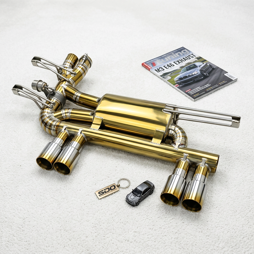 VantaFlow Titanium Axle Exhaust Fit for BMW M3 E46 3.2L 2000-2006 Burnt Gold Vacuum Valve With Muffler