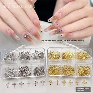 Paso Sico 3D Rivet Nail Art Jewelry Set Gold Silver Alloy French Thin Sheet Cross DIY Nail Art Charms for Manicure Supplies - Product Image 3