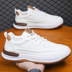 Baskets de skate pour couple grande taille, légères, respirantes, à bout large, décontractées, pour la course, blanches, pour hommes et femmes - Product Image 2