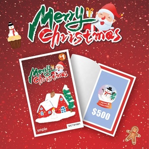 Billets de loterie à découpes personnalisées sur le thème de Noël, à ouverture facile, avec 1 fenêtre et languette à tirer - Product Image 4