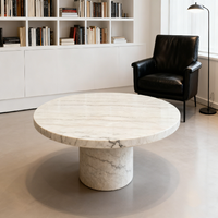 Table basse en marbre blanc de Guangxi, Chine, personnalisée et naturelle, pour salon intérieur, design de meubles en marbre