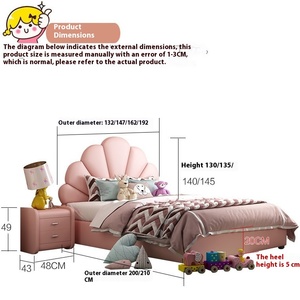 Mgb68 moderno semplice cartone animato sognante camera <span class=keywords><strong>da</strong></span> letto per ragazze in stile lusso in legno rosa chiaro letto per il soggiorno delle ragazze - Product Image 4