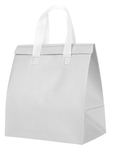 Sac isotherme non tissé personnalisé avec logo, matériau écologique, motif imprimé de lettres pour les plats à emporter et le vin - Product Image 1