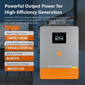 Inversor solar PowMr Off Grid de 10KW 12KW 48Vdc 110Vac 230Vac compatible con conexión en paralelo MPPT, inversor solar de fase dividida. - Product Image 1