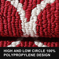 Tapis de cuisine moderne en polypropylène tufté, lavable en machine, résistant aux taches, rouge, super absorbant, antidérapant