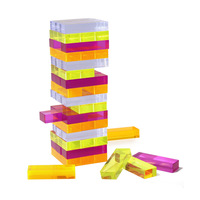 Jenga en acrylique personnalisable, 48/51/54 pièces, blocs de construction Jenga pour enfants, jouet éducatif, outils, mini Jenga, jeu promotionnel