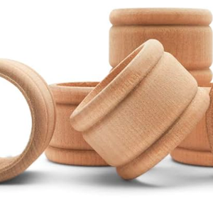 Anneaux de serviette en bois massif (lot de 4 / Minimaliste) - Product Image 5