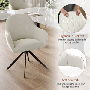 Silla de Comedor Giratoria Moderna de Terciopelo, Reclinable, Impermeable, con Rotación de 360°, Patas Metálicas Ergonómicas y Resistentes para Comedor, Hogar u Oficina - Product Image 3